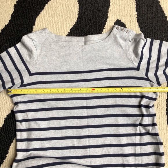 Grey and blue stripe Cotton Dress, LLBean, sz LPc - Picture 6 of 10